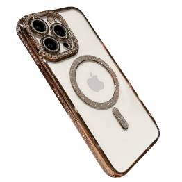 iPhone 13 Pro MagSafe cover with rhinestones - Gold