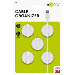 Goobay self-adhesive cable holder in stable rubber - 5 pcs - White