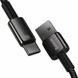  Baseus Tungsten Gold hardened woven USB to USB-C cable - 2m - Black