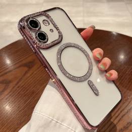 iPhone 11 MagSafe cover with rhinestones - Pink