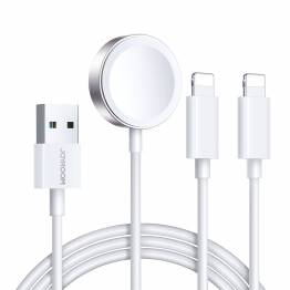 Joyroom 3-in-1 USB cable with 2x Lightning connectors and Apple Watch charger