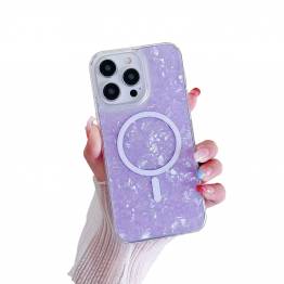 iPhone 13 / 14 MagSafe cover with mother-of-pearl effect - Purple