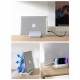 Adjustable holder for MacBook / PC laptop with iPhone/iPad holder - White