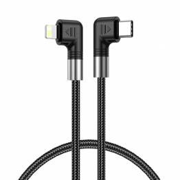  USB-C to Lightning cable with 0.5m angled - 30W - black woven