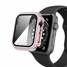  Apple Watch 4/5/6/SE 40mm cover and protective glass w diamonds - Silver