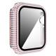 Apple Watch 1/2/3 38mm cover and tempered glass with rhinestones - Pink