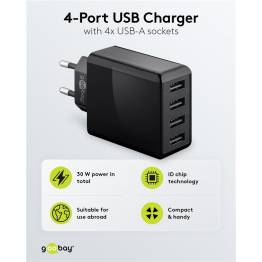  GooBay 4-port USB charger 30W - White