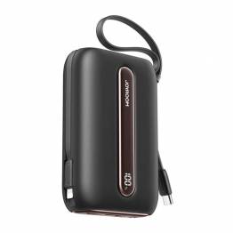Mini power bank with Lightning and USB-C cables - 10,000mAh - 22.5W - Black