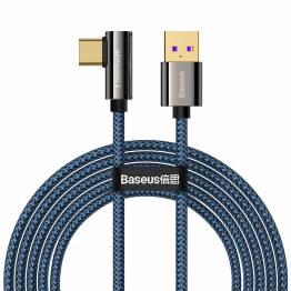 Legendary durable gamer USB to USB-C cable w/ angle - 2m - Blue