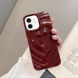  iPhone 12 / 12 Pro cover with 3D heart - Wine Red