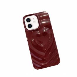 iPhone 12 / 12 Pro cover with 3D heart - Wine Red