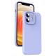 Silicone iPhone 12 case with microfiber lining - Purple