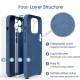 Silicone iPhone 12 case with microfiber lining - Dark blue