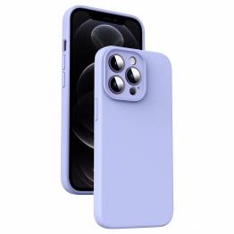 Silicone iPhone 12 Pro case with microfiber lining - Purple