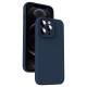 Silicone iPhone 12 Pro case with microfiber lining - Dark blue