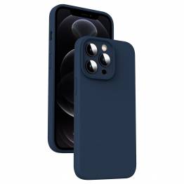 Silicone iPhone 12 Pro case with microfiber lining - Dark blue