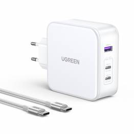 Ugreen Nexode 3-port USB-C/USB 140W PD Mac charger with 1.5m USB-C cable - White