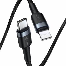  Baseus Cafule Hardened Woven Lightning Cable - 0.5m - Black/Grey
