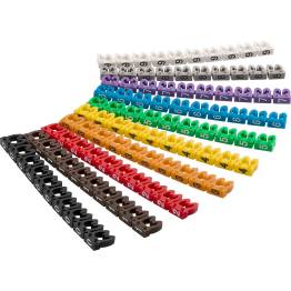 Cable marker clips for cables of 3.8-5.9 mm in colors - Numbers 0-9 - 10x10 pcs