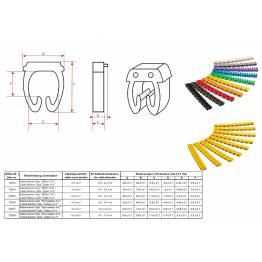  Cable marker clips for cables of 3.8-5.9 mm in colors - Numbers 0-9 - 10x10 pcs
