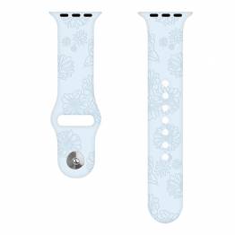  Apple Watch strap in silicone with sunflowers 38/40/41mm - Sky blue