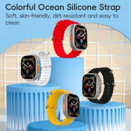  Ocean Silicone Strap for Apple Watch 42/44/45/49mm - White