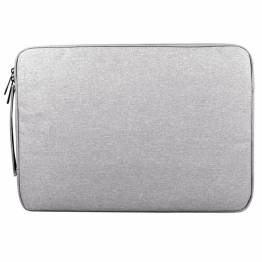 MacBook 14" sleeve in soft Oxford fabric with 3 pockets - Light grey