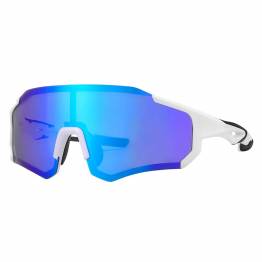RockBros Polarized Cycling Glasses with Case and Prescription Lens Frame - White/Blue