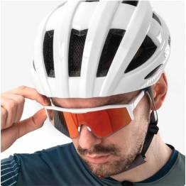  RockBros Polarized Cycling Glasses with Case and Prescription Lens Frame - White