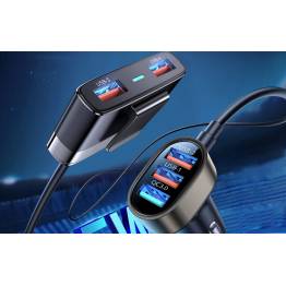  Joyroom 5-port (3+2) QC3.0 USB 31W car charger w extension f rear seat