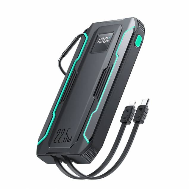 Sturdy Joyroom power bank with Lightning and USB-C cables - 10,000mAh - 22.5W