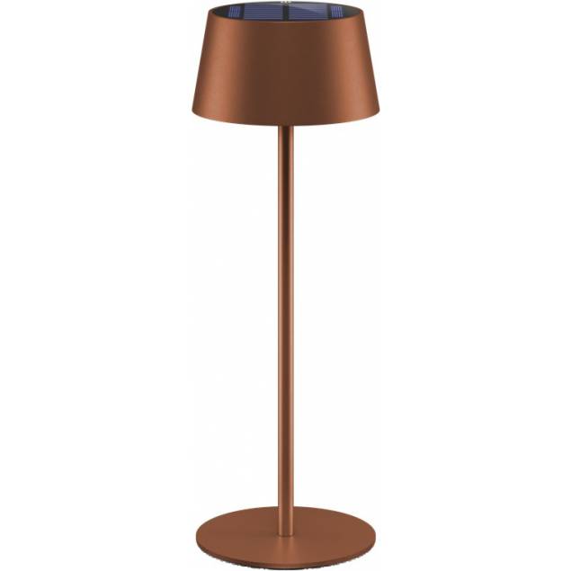 Rechargeable, waterproof and solar-powered table lamp with touch control - Bronze