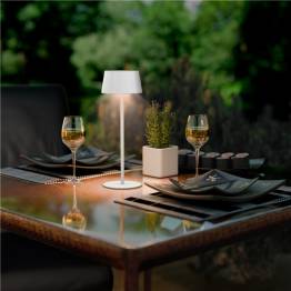  Rechargeable, waterproof and solar-powered table lamp with touch control - White