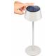 Rechargeable, waterproof and solar-powered table lamp with touch control - White
