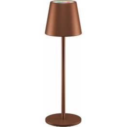Rechargeable and waterproof RGBW LED table lamp with colored light and touch control - Bronze