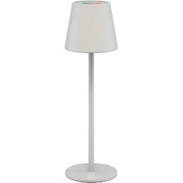 Rechargeable and waterproof RGBW LED table lamp with colored light and touch control - White