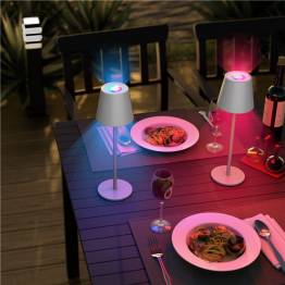  Rechargeable and waterproof RGBW LED table lamp with colored light and touch control - White