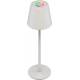 Rechargeable and waterproof RGBW LED table lamp with colored light and touch control - White