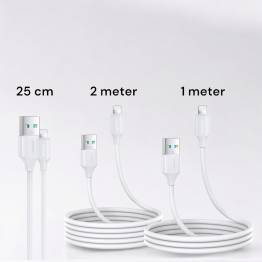  Joyroom 3-pack USB to Lightning cable - 0.25m, 1m and 2m - White