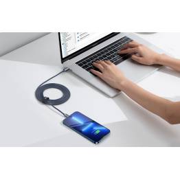  Baseus Woven USB-C to Lightning Cable - 2m - Black/Blue