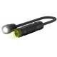 Flexible LED flashlight with zoom and magnetic handle for repairs and geocaching