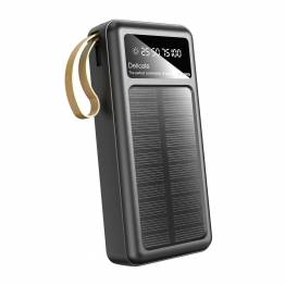 Dudao solar power bank with Lightning, microUSB, USB, and USB-C cables - 20,000 mAh