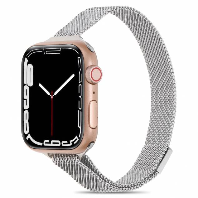 Narrow magnetic milanese for Apple watch 42/44/45/49 mm - Silver