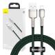 Baseus Metal durable woven Lightning cable - 1m - Green/Grey