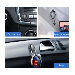  Self-adhesive holder for cables, keys, etc. for car, workshop, and home - 4 pcs