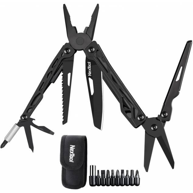 NexTool Black Knight multitool 11-in-1 with 9 bits - Black