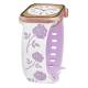 Silicone strap for Apple Watch 42/44/45/49mm with engraved roses - White/Purple