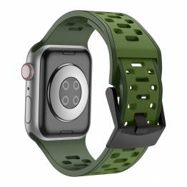  2-colored silicone strap for Apple Watch 42/44/45/49mm - Army green/Green