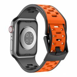  2-colored silicone strap for Apple Watch 42/44/45/49mm - Black/Orange