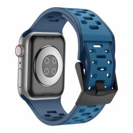  2-colored silicone strap for Apple Watch 42/44/45/49mm - Navy blue/Blue